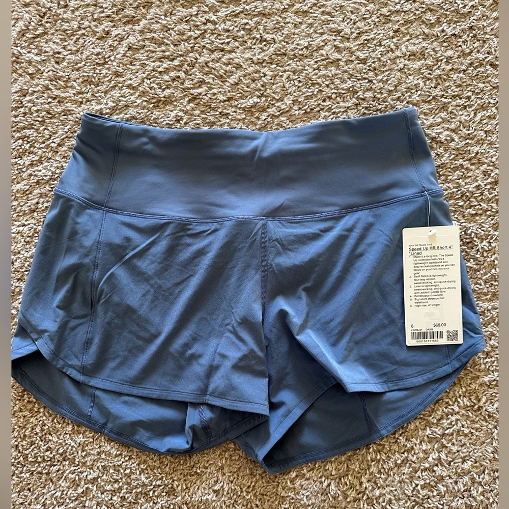 NWT lululemon speed up 4” short